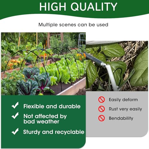 Greenhouse Hoops for Raised Beds 36pcs 4.3FT Garden Hoops for Row Cover DIY Grow Tunnel B441