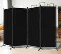 4 Panel Folding Room Divider Privacy Screen with Steel Frame P539789