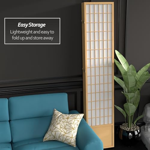 7 ft. Tall Window Pane Shoji Screen Room Divider, 3 Panels T5246