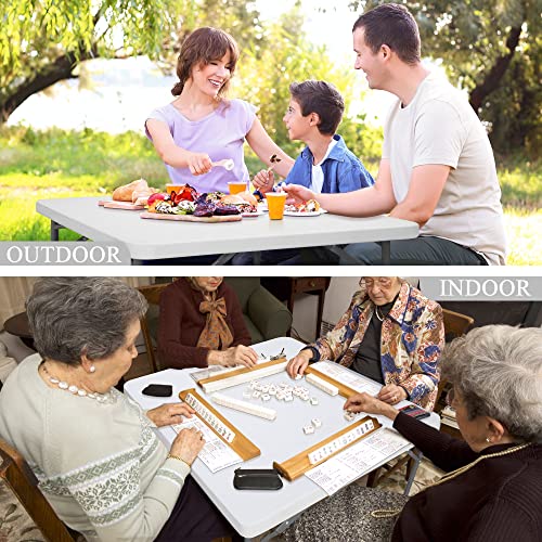 Portable 4 Foot Plastic Folding Table, Indoor Outdoor Heavy Duty, White R80992