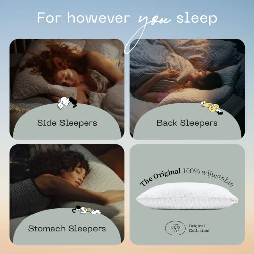Adjustable Queen Bed Pillow, Cross Cut Memory Foam, Medium Firm for Side and Back Sleepers Q8246