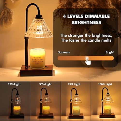 Candle Warmer Lamp with Timer, Dimmable, Height Adjustable for Jar Candles M173474