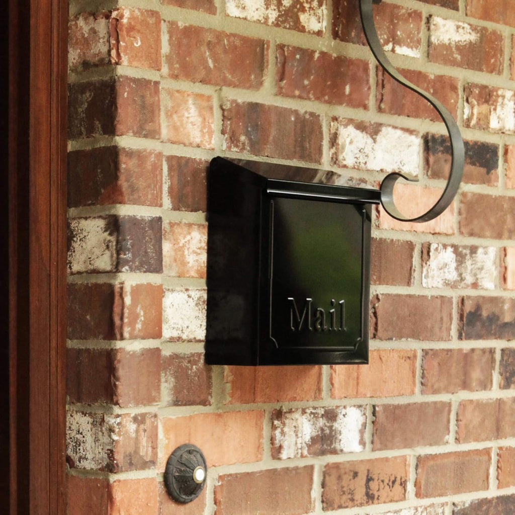 Wall Mount Mailbox, Galvanized Steel, Black B321