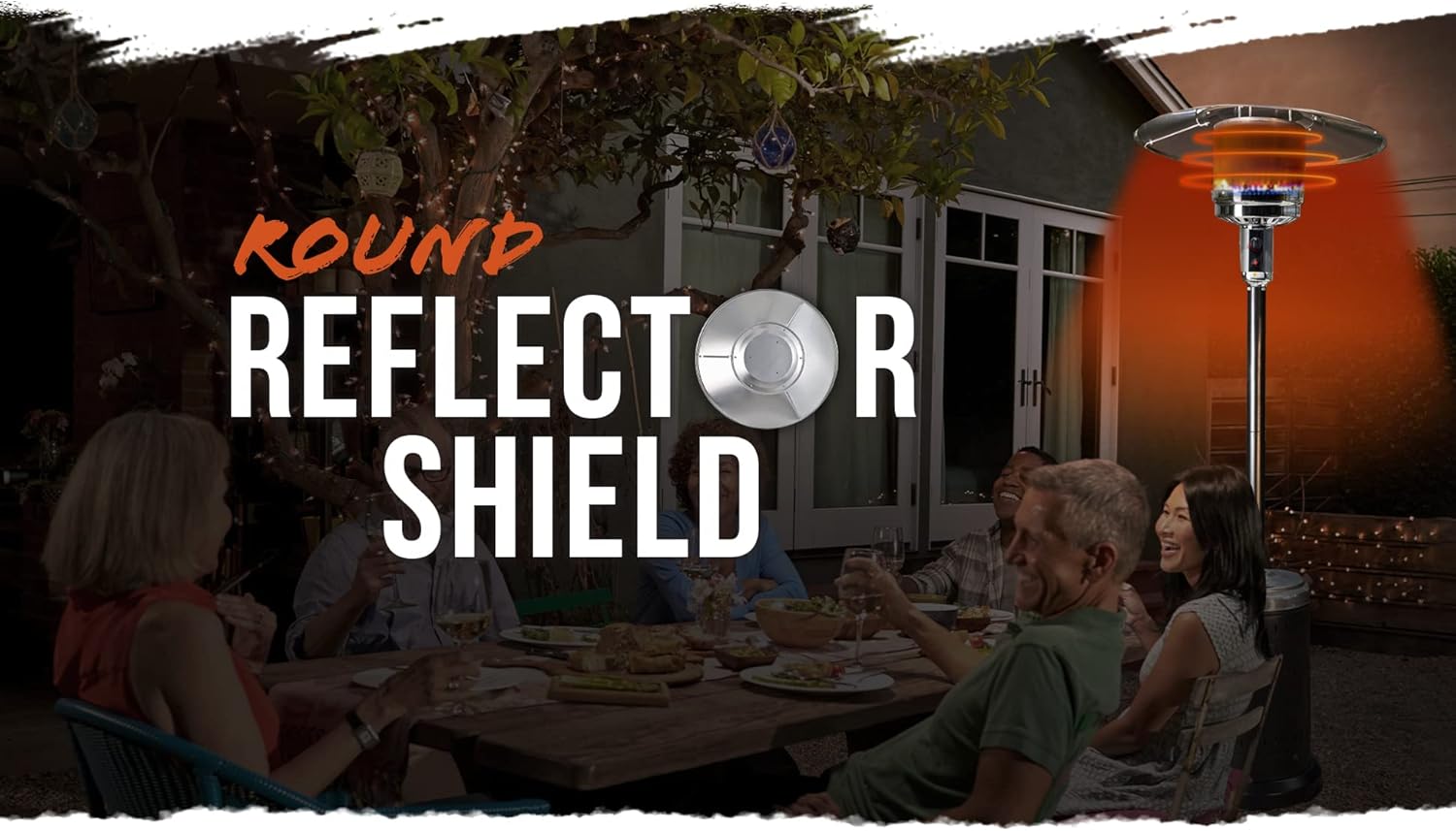 Patio Heater Weatherproof Aluminum Reflector Shield V47033