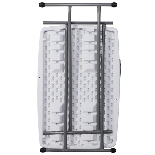 Portable 4 Foot Plastic Folding Table, Indoor Outdoor Heavy Duty, White R80992