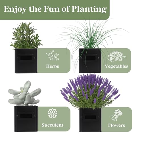 Indoor Herb Garden Planter Set with Tray and Drainage G800785