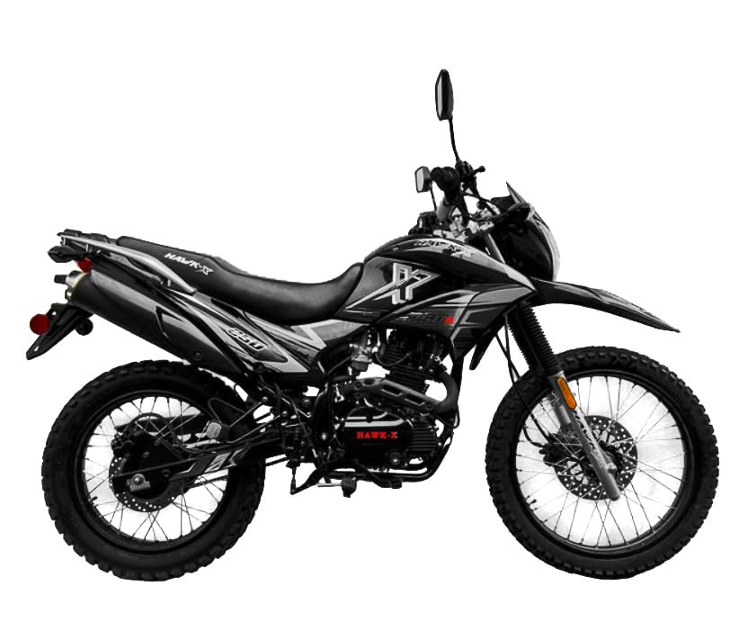 Enduro 250cc Motorcycle Dual Sports Dirtbike, 5 Speed, Black O81462