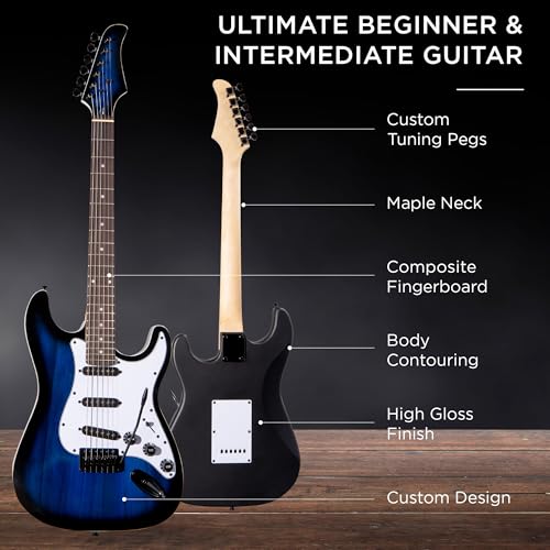 Beginner Electric Guitar Starter Kit with Case, Amp, and Accessories G63095