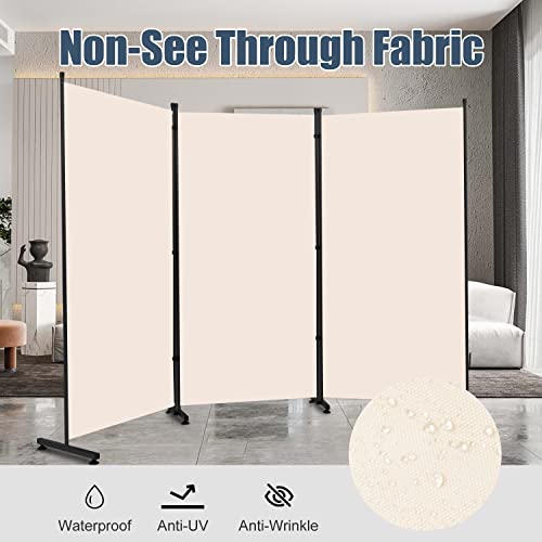 Room Divider 6ft 3 Panel Portable Fabric Partition Screen H7762