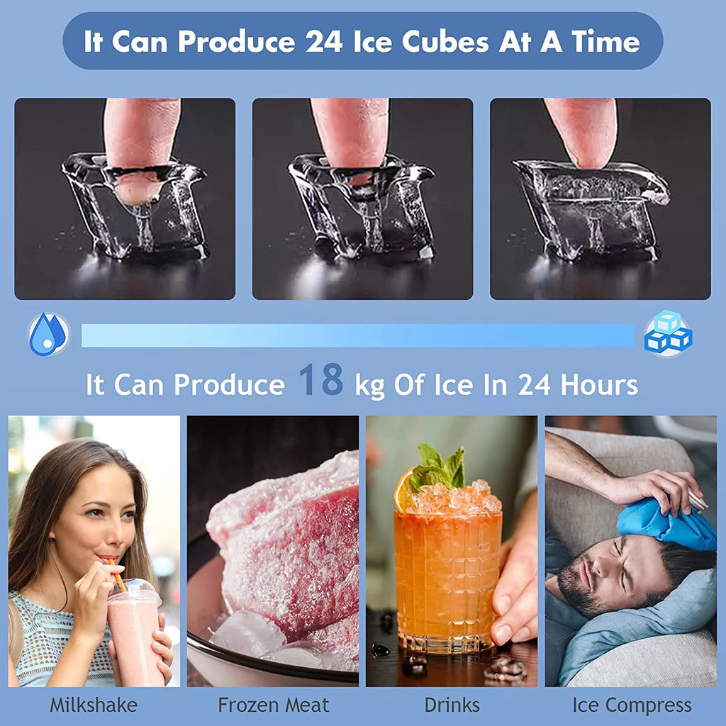 Compact Countertop Ice Maker, 45 Lbs/24H, Self-Cleaning Portable M93535