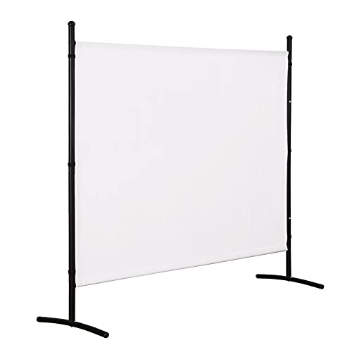 4 Panel Folding Room Divider Privacy Screen with Steel Frame P539789