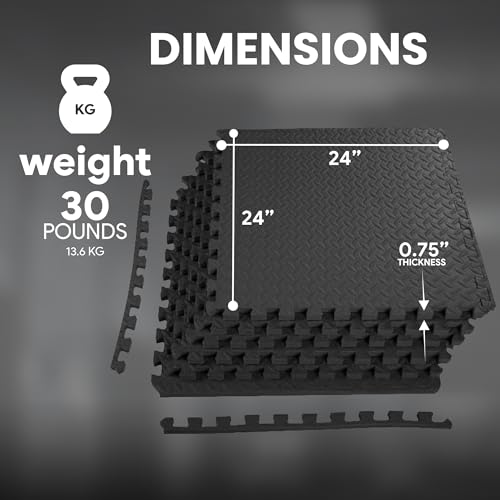 Puzzle Exercise Mat with EVA Foam Interlocking Tiles for MMA, Gymnastics and Home Gym N211438