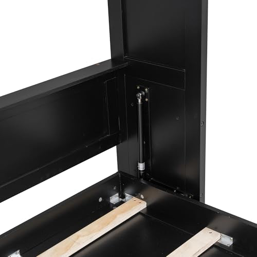 Queen Size Murphy Bed with Cabinet and LED Lights P178570