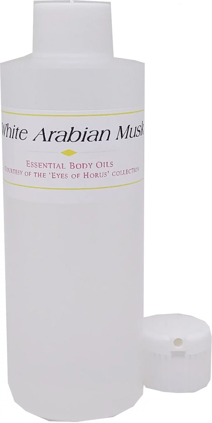 White Arabian Musk Scented Body Oil Fragrance [Flip Cap - HDPE Plastic - Clear - 4 oz.]