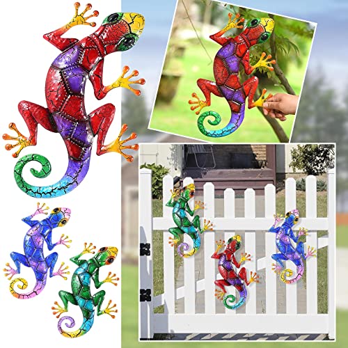 Outdoor Metal Gecko Wall Art for Patio Garden Decor W548