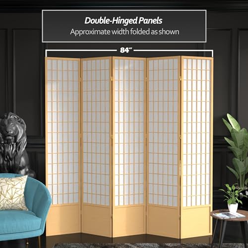 7 ft. Tall Window Pane Shoji Screen Room Divider, 3 Panels T5246