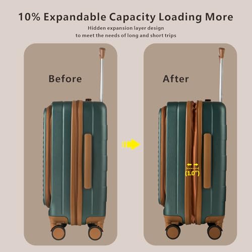 Expandable Carry-On Luggage, Hardside, Spinner Wheels, TSA Lock, 20-Inch U64815