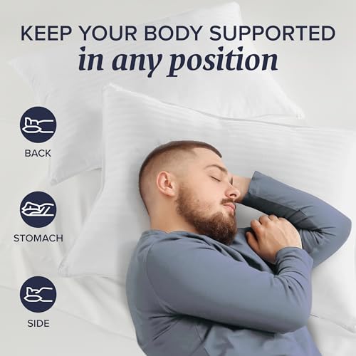 Bed Pillows Standard/Queen Size Set of 2 - Down Alternative Pillow for Sleeping R5876