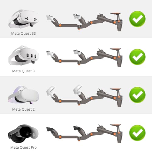 VR Gunstock for Quest 2 3 3S Pro – Adjustable FPS Controller Accessories with Magnetic Attachment K7582