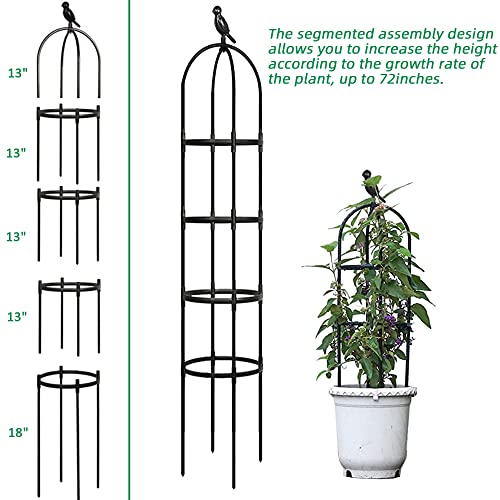 Garden Trellis for Climbing Plants, Rustproof Metal Pipe, 6ft, Indoor Outdoor Plant Support Z650
