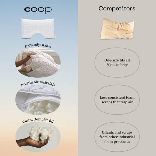 Adjustable Queen Bed Pillow, Cross Cut Memory Foam, Medium Firm for Side and Back Sleepers Q8246