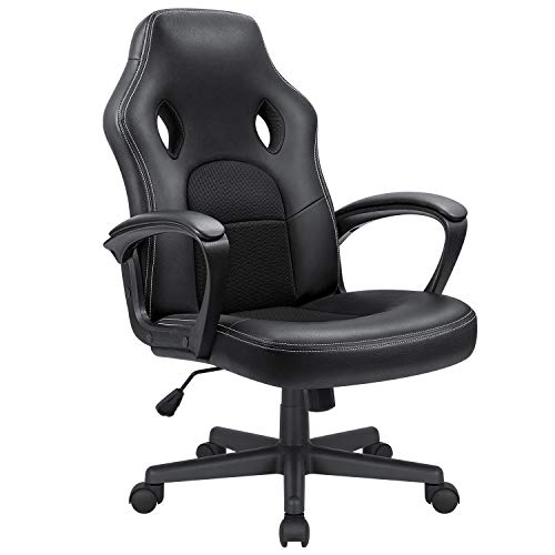 High Back Ergonomic Leather Gaming Chair, Adjustable (Blue) R643180