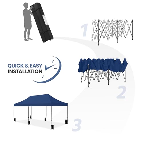 Heavy Duty Pop Up Canopy Tent 10x20 with Wheeled Carry Bag, White X6840