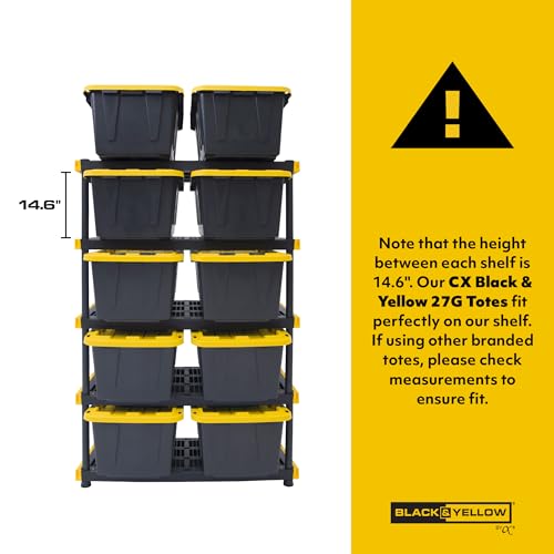 5-Tier Heavy Duty Plastic Storage Shelving Unit, 200lbs per Shelf, Indoor/Outdoor C860