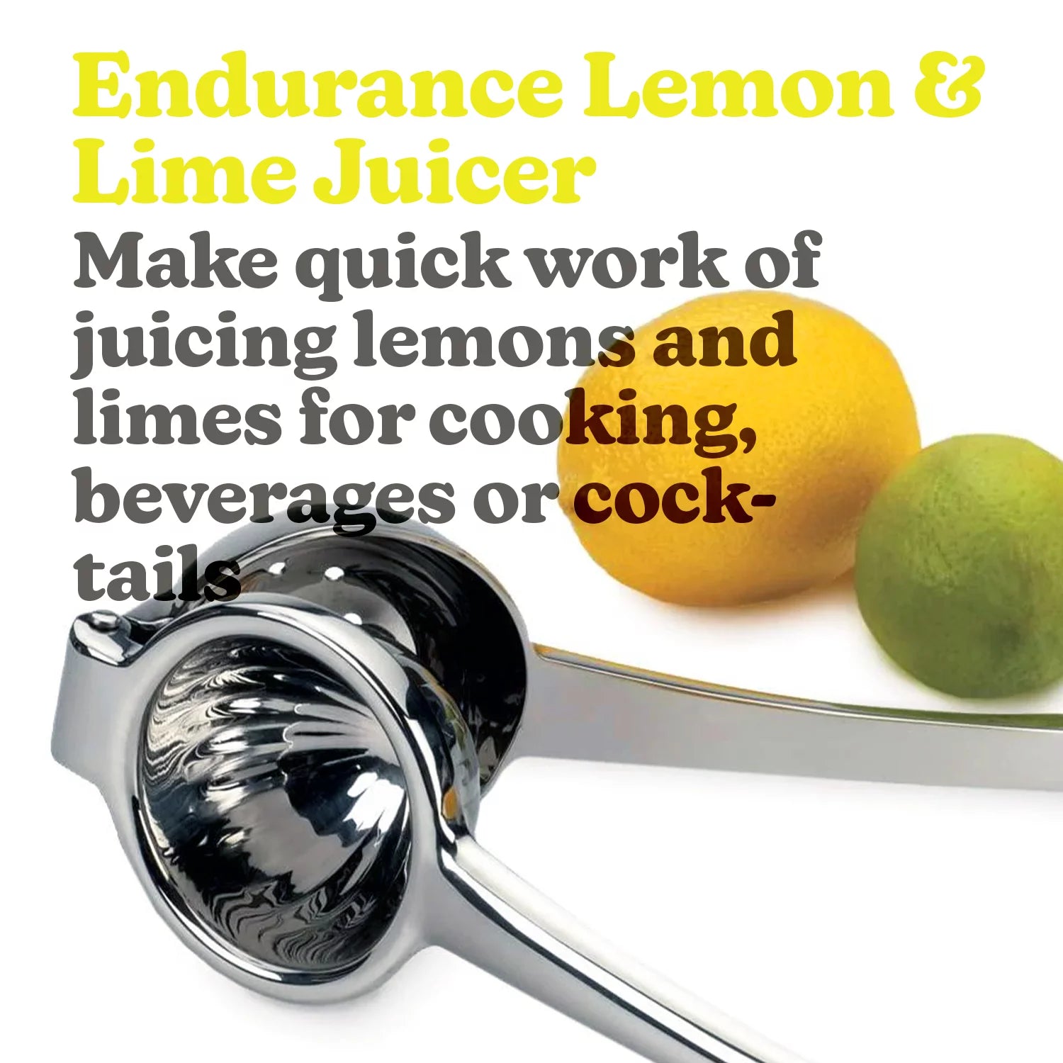 Washable Lemon Squeezer Stainless Steel with Large Bowl and Stable Grip V624