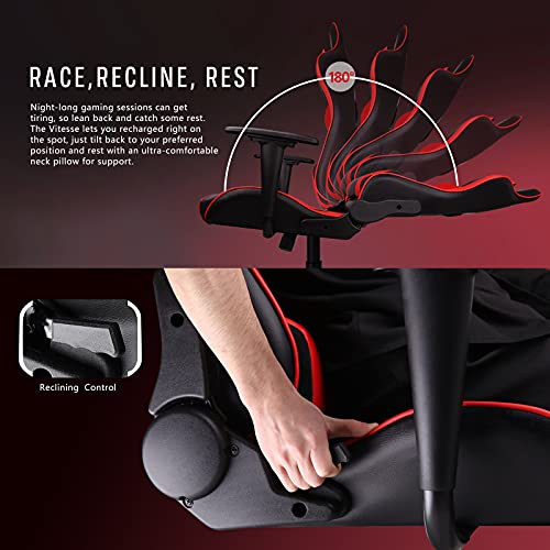 Gaming Chair High Back Ergonomic Racing Desk with Lumbar Support and Headrest, Purple Y569